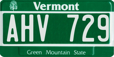 VT license plate AHV729