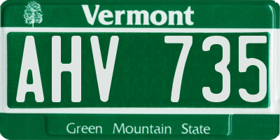 VT license plate AHV735