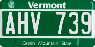 VT license plate AHV739