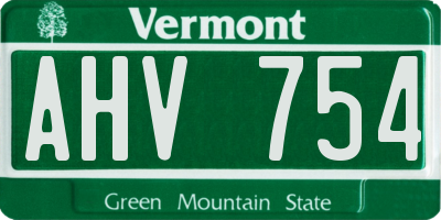 VT license plate AHV754