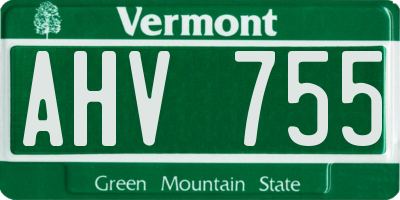 VT license plate AHV755