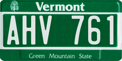 VT license plate AHV761