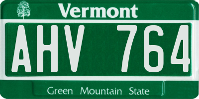 VT license plate AHV764