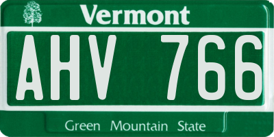 VT license plate AHV766