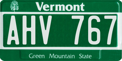 VT license plate AHV767