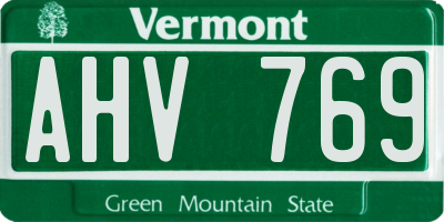 VT license plate AHV769