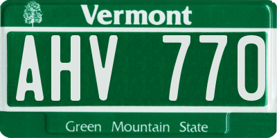 VT license plate AHV770