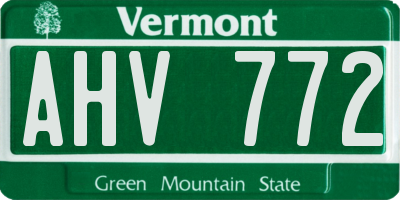VT license plate AHV772