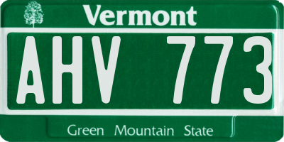 VT license plate AHV773
