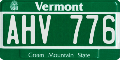 VT license plate AHV776