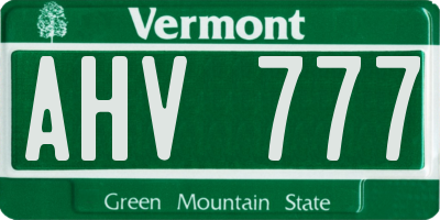 VT license plate AHV777