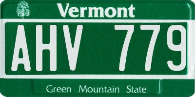 VT license plate AHV779