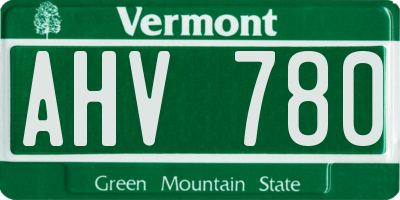 VT license plate AHV780