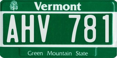 VT license plate AHV781