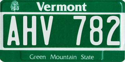 VT license plate AHV782