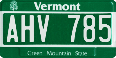 VT license plate AHV785