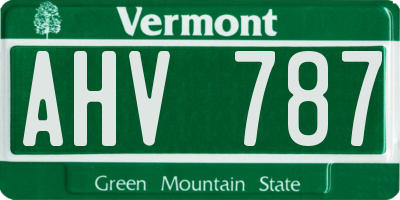 VT license plate AHV787