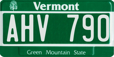 VT license plate AHV790