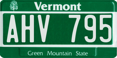 VT license plate AHV795