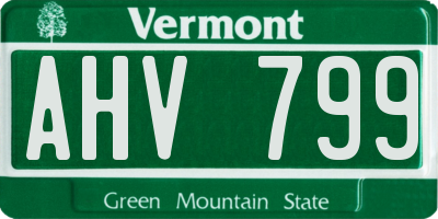 VT license plate AHV799