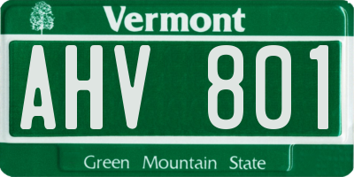 VT license plate AHV801
