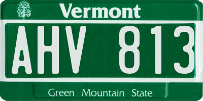 VT license plate AHV813