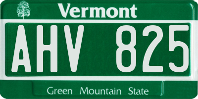 VT license plate AHV825
