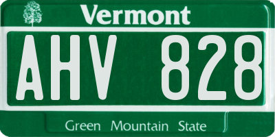 VT license plate AHV828
