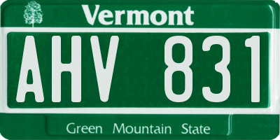 VT license plate AHV831
