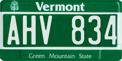 VT license plate AHV834