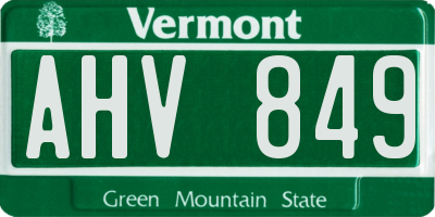 VT license plate AHV849