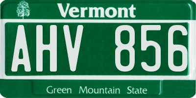 VT license plate AHV856