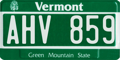 VT license plate AHV859