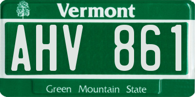 VT license plate AHV861