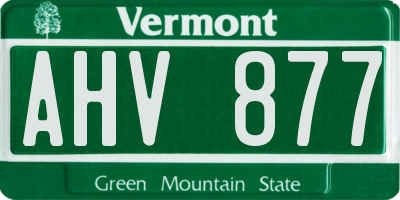 VT license plate AHV877