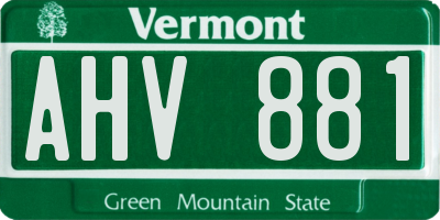 VT license plate AHV881