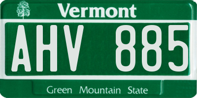 VT license plate AHV885