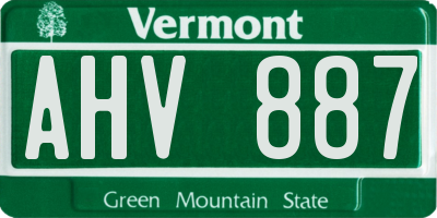 VT license plate AHV887