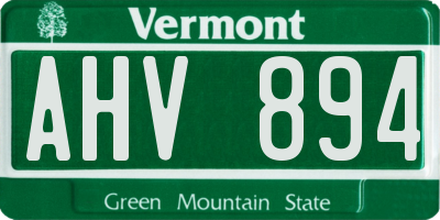 VT license plate AHV894