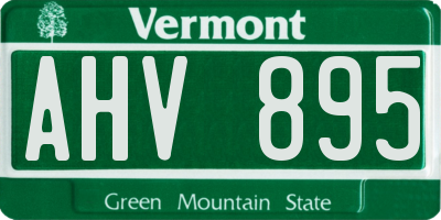 VT license plate AHV895