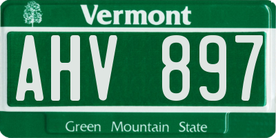 VT license plate AHV897