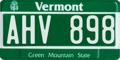 VT license plate AHV898