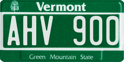 VT license plate AHV900