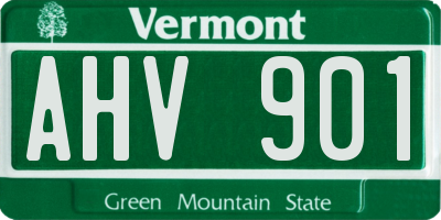 VT license plate AHV901