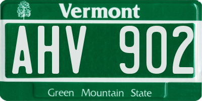 VT license plate AHV902