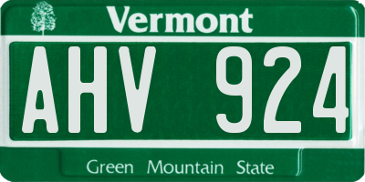 VT license plate AHV924