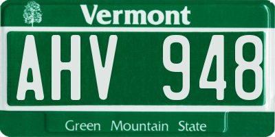 VT license plate AHV948