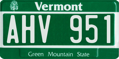 VT license plate AHV951