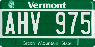 VT license plate AHV975