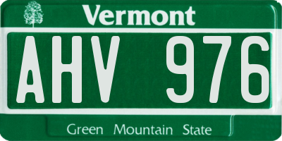 VT license plate AHV976